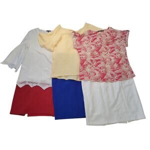 Women’s S/M Clothing Bundle | 3 Midi Skirts + 3 Blouses | Work Casual Lot